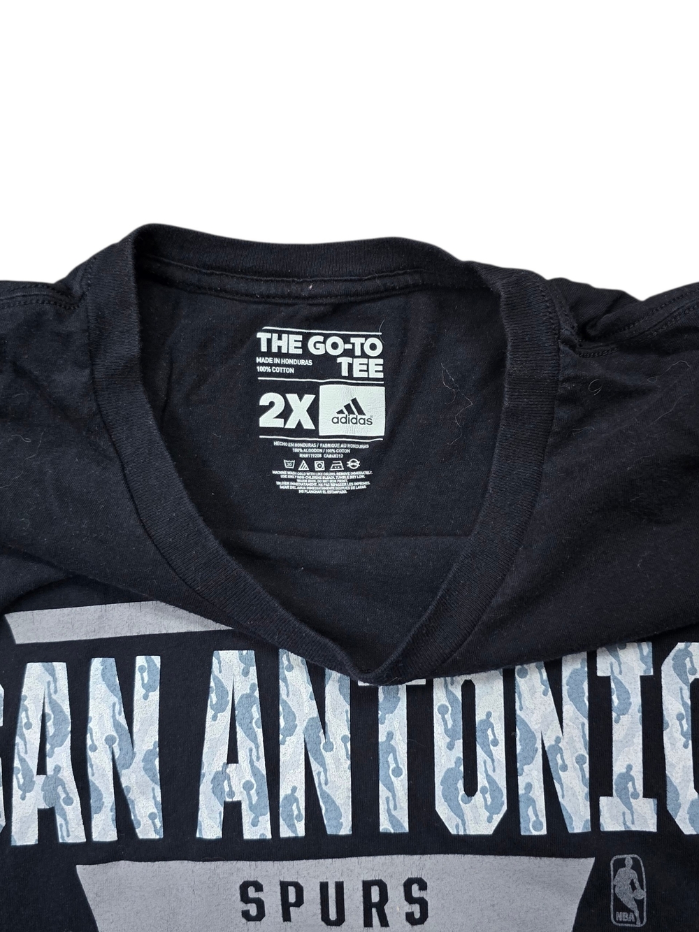 Adidas San Antonio Spurs T Shirt Black Graphic Mens 2XL Vintage Style NBA